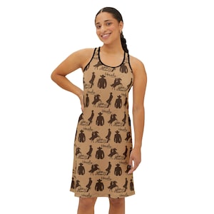 Chic Women&#39;s Racerback Dress, Animal Print Summer Dress, Casual Dress for Beach Days, Gift for Her, Festival Outfit