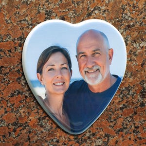 Headstone Porcelain Plaque Memorial Ceramic Cameo Photo Customized Picture Heart Shape