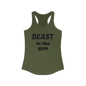 Beast in the Gym Racerback Tank Top | Fitness Workout Shirt, Athletic Wear, Gym Apparel, Motivational Tank, Gift for Gym Lovers
