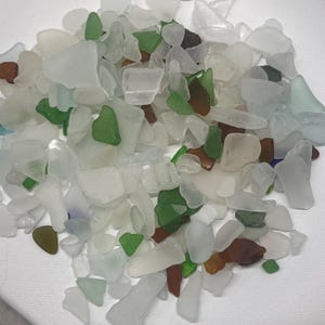 Multi-Colored Tumbled Sea Glass: Frosted Ocean Decor, Jewelry Making - 8oz