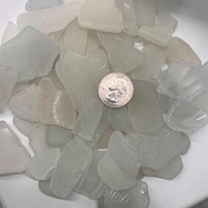 Verre de mer blanc dépoli roulé : décoration océan, fabrication de bijoux - 16 oz