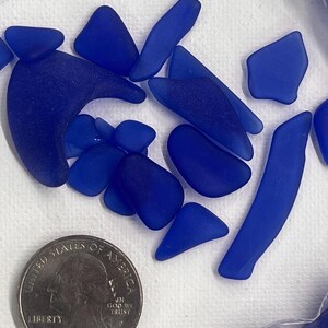 Royal Blue Tumbled Sea Glass: Frosted Ocean Decor, Jewelry Making - 7oz