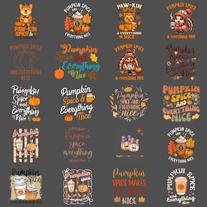 Pumpkin Spice and Everything Nice PNG - Cute Fall Autumn Sublimation Clipart, Creative Pumpkin Coffee Digital Download, Funny Autumn Season