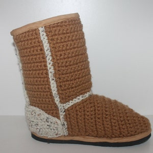 Crochet Boots PatternClassic style CHESTNUT UGGS Inspired BootsOutdoor StreetwearWomens 5-10 image 5