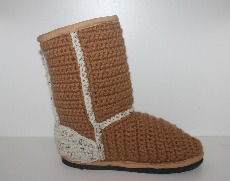 Crochet Boots PatternClassic style CHESTNUT UGGS Inspired BootsOutdoor StreetwearWomens 5-10 image 5