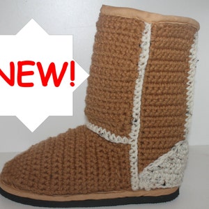 Crochet Boots PatternClassic style CHESTNUT UGGS Inspired BootsOutdoor StreetwearWomens 5-10 image 4