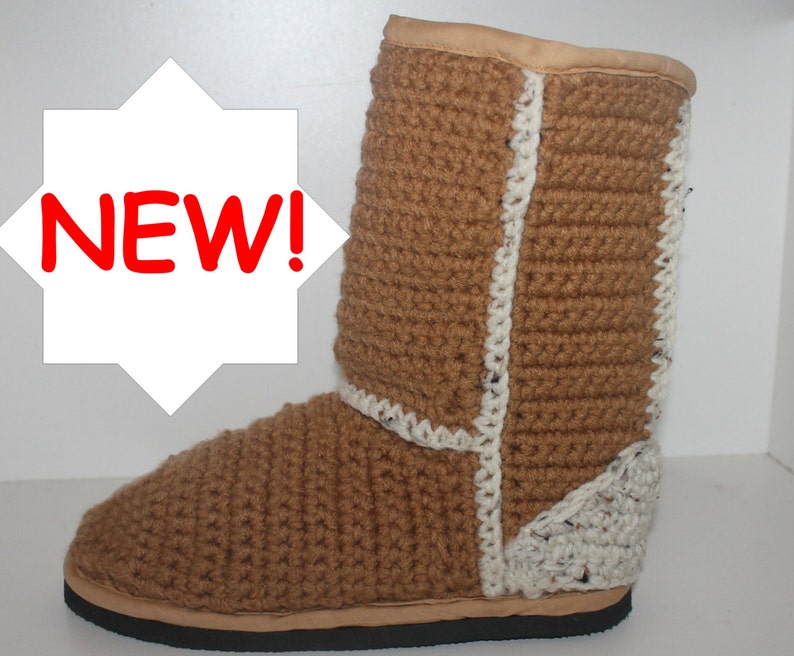 Crochet Boots PatternClassic style CHESTNUT UGGS Inspired BootsOutdoor StreetwearWomens 5-10 image 4