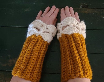 Chunky Arm Warmers  crochet pattern - Warm and soft - fingerless gloves mitts