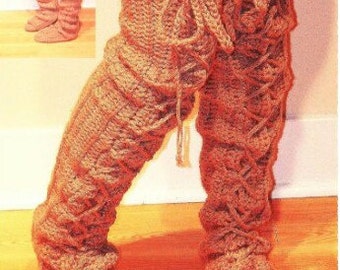 Crochet Pattern Boots--- number 65 -------------Sexy Slouch Lace Up Thigh High Boots---------------- Girls you gotta see these