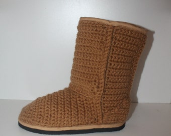 Crochet Boots Pattern-----Classic style CHESTNUT UGGS Inspired Boots-----Outdoor Streetwear----Womens 5-10
