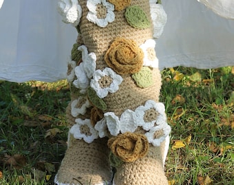 Crochet Boots Pattern---2 for 1---BOHO FESTIVAL BOOTS---for the Street----Bohemian Beautys----includes my Slipper Sole Pattern