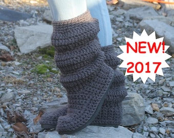 Slouch Boots Crochet Pattern ------  REDESIGNED SLOUCH BOOTS ------  the slouch boot made better----- new design---- womans 5-10