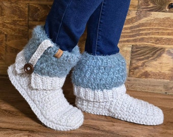 Patrón de botas de ganchillo BOTAS CON BOTONES botines con correa lateral zapatillas de crochet zapatillas para botas