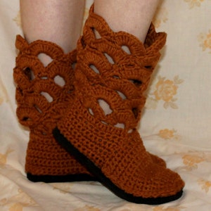 Crochet Boots Patterncopper GLOW Bootsbeautiful - Etsy