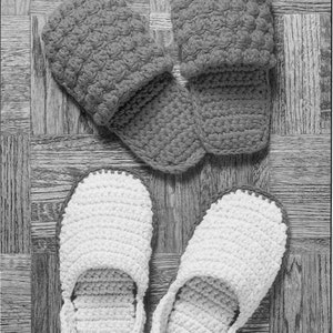 Crochet Pattern Slippers----2 Pair ------for men and women---warm and toasty and makes a great gift