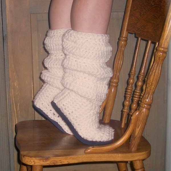 Crochet Boots Pattern ------------- SLOUCH BOOTS-----Style no.1 --------for indoor-outdoor wear