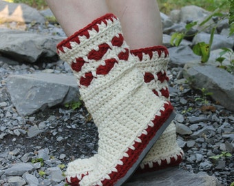 Crochet Boots Pattern------ HEART BOOTS------I can now offer my published pattern to you all!! Street Boots