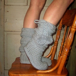 Crochet Boots Pattern---- Slouch Boots---style number 2----------for indoor and outdoor wear---Instant Download