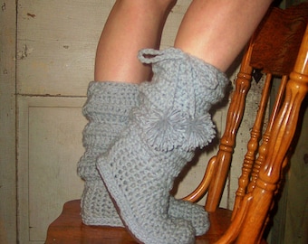 Crochet Boots Pattern---- Slouch Boots---style number 2----------for indoor and outdoor wear---Instant Download