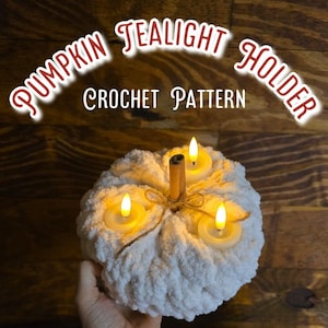 Crochet Pumpkin Pattern - PUMPKIN TEALIGHT HOLDER - fall for granny pumpkins / granny Stitch pumpkin / easy beginner pumpkin / halloween