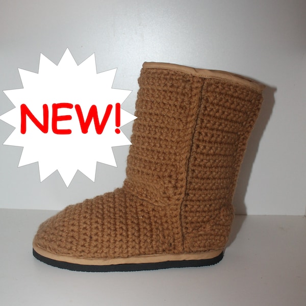 Crochet Boots Pattern-----Classic style CHESTNUT UGGS Inspired Boots-----Outdoor Streetwear----Womens 5-10