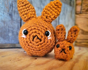 Meet CINNAMON BUNNY - Mini size and Micro size - crochet pattern loaf bunny easter small 2 Patterns in one