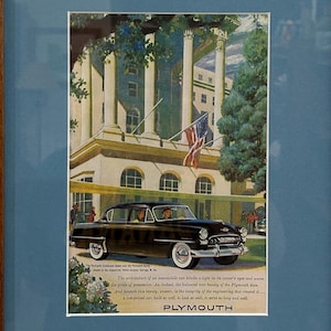 1953 Plymouth Cranbrook Sedan - Framed Vintage Magazine Advertisement Wall Decor - Printed 1953