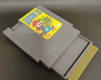 Super Nintendo Stash Case Mario Bros 3 with hidden magnetic drawer that opens with a slider