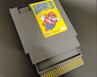 Super Nintendo Stash Case Mario Bros 3 with hidden magnetic drawer that opens with a slider fits prerolls