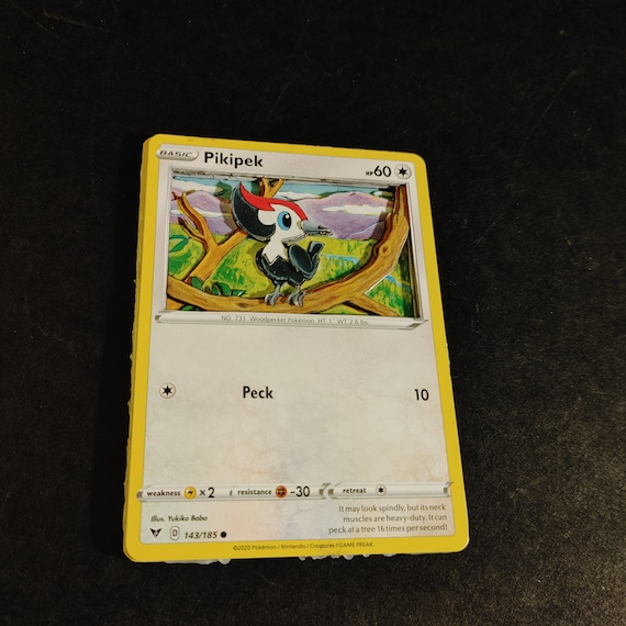 Pikipek Pokemon Card Game 3D Art Paper Tole from cutting and stacking cards with printed frame by Cardboardcreationism Pikipek Pokemon Card Game 3D Art Paper Tole from cutting and stacking cards with printed frame by Cardboardcreationism