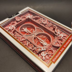 Red Bicycle Standard Playing Cards with Red Rider Back 3D Art hand cut by CardboardCreationism