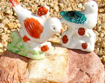 Vintage Made in Japan Antique Birds Porcelain Miniatures