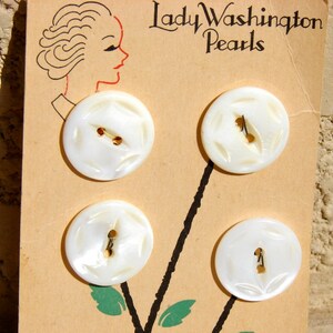 Vintage Pearl Buttons on antique card image 5