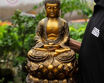 仏陀像 - 寺院用仏像 - 9インチ座像 - 恐れ知らずの釈迦牟尼仏坐像
