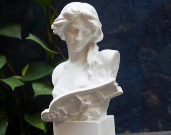 ギリシャ女性の芸術的な大理石の胸像 - Etsy 日本