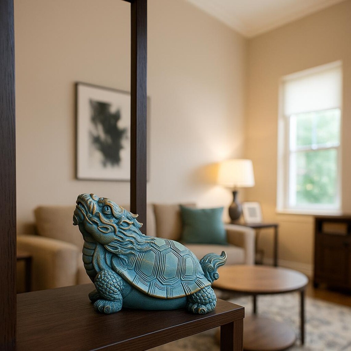 Feng Shui Dragon Turtle Statue: Long Gui Wealth & Protection Decor - Etsy