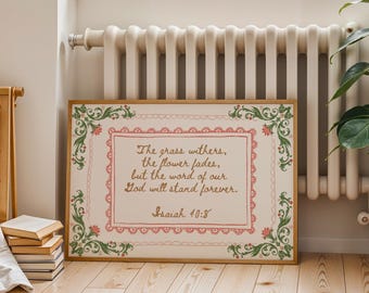 Christian Wall Art Printable, Cottage Core Home Decor, Digital Download