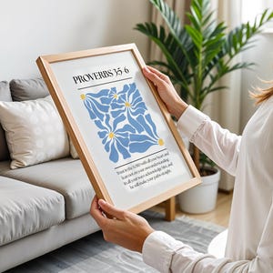 Proverbs 3:5-6 Wall Art, Bible Verse Print, Digital Download