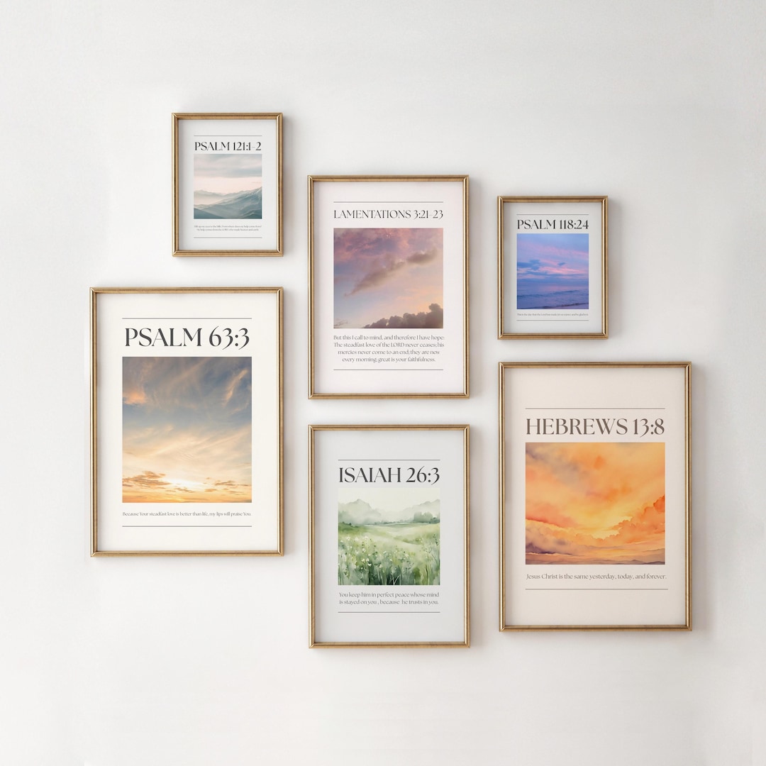 Christian Wall Art Set, Bible Verse Prints, Scripture Gallery - Etsy
