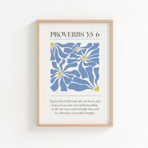 Proverbs 3:5-6 Wall Art, Bible Verse Print, Digital Download