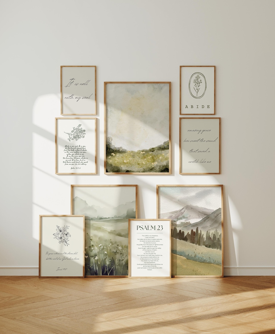 Christian Wall Art Scripture Gallery, Vintage Bible Verse Prints ...