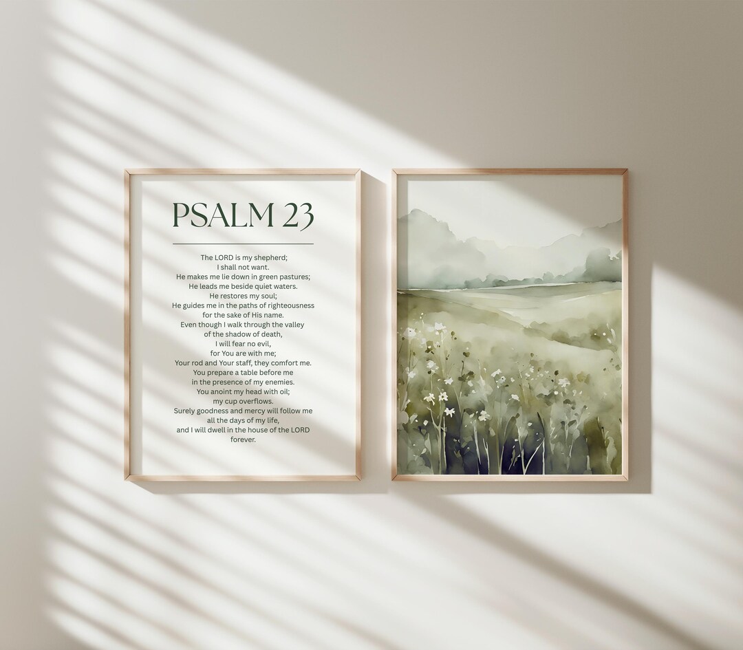 Psalm 23 Wall Art Set, Christian Bible Verse Prints, Digital Download ...