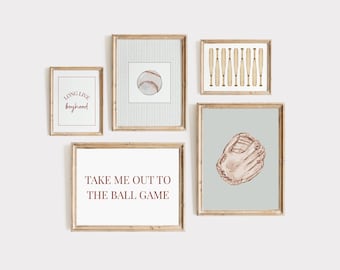 Baseball Wall Art For Boy, Sport Bedroom Prints, Digital Download