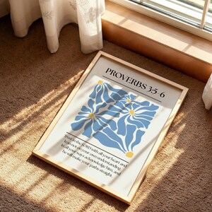 Proverbs 3:5-6 Wall Art, Bible Verse Print, Digital Download