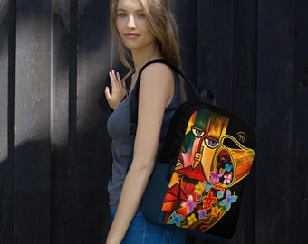 Abstract Art Laptop Backpack – Water-Resistant Polyester Bag