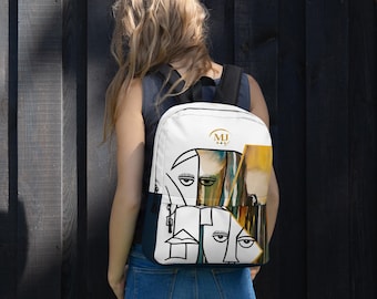 Abstract Art Print Laptop Backpack – Water-Resistant Fashion Bag