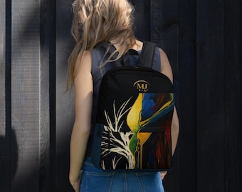 Abstract Art Polyester Backpack – Water Resistant Laptop Bag