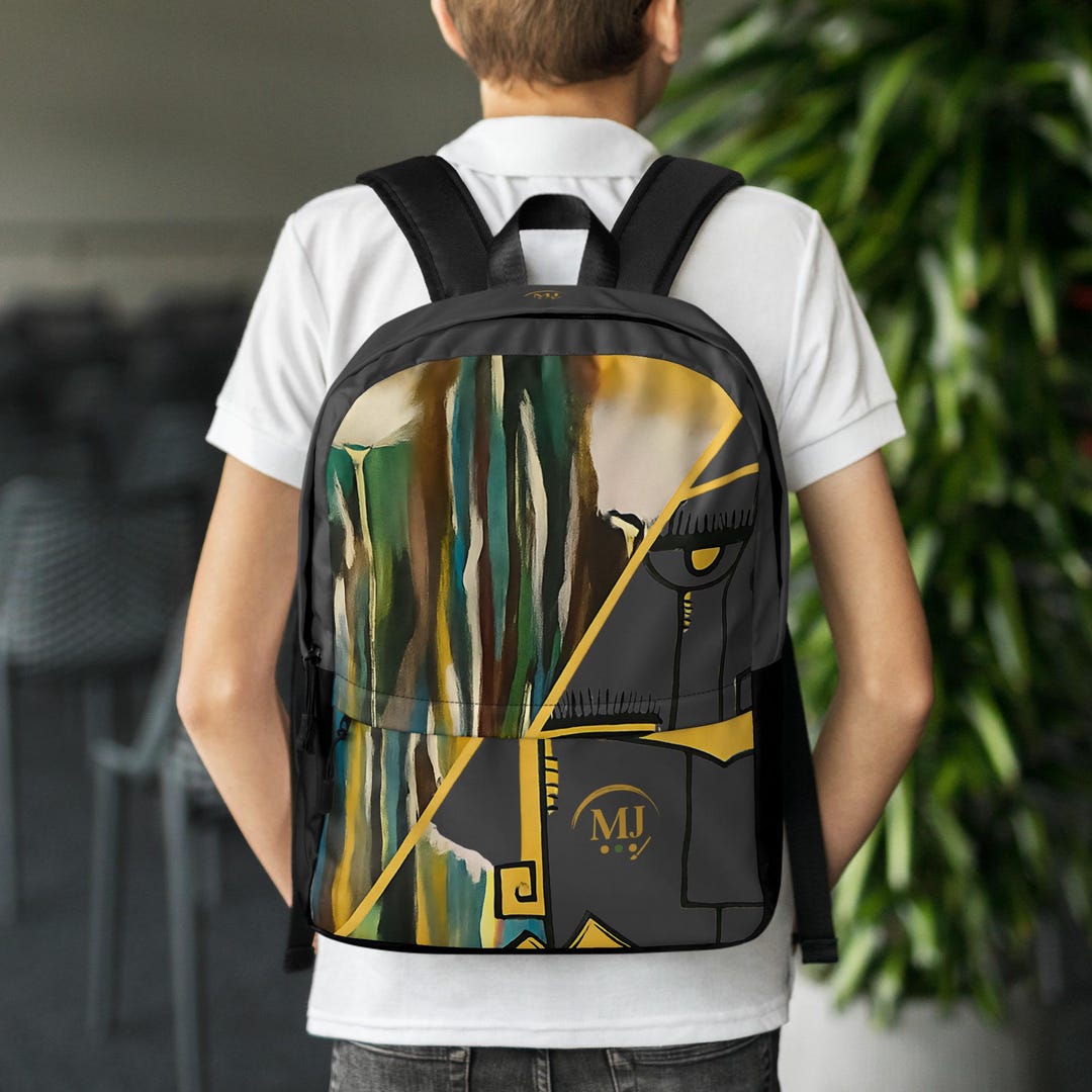 Abstract Basketball Backpack Abstract Black Backpack – Stylish Laptop Bag | Modern Art Travel ...