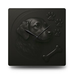 Dog Lover Acrylic Wall Clock | Unique Pet Decor, Home Gift, Animal Wall Art, Dog Themed Clock, Pet Memorial