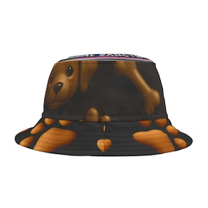 Cute Dog Print Bucket Hat, Pet Lovers&#39; Summer Accessory, Fun Gift for Dog Owners, Outdoor Sun Protection, Dog-Themed Hat